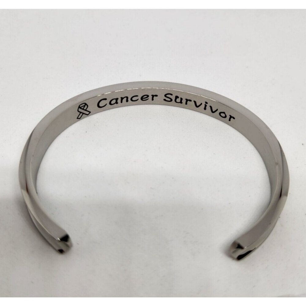 Cancer Survivor Hair Bow Holder Open Cuff Bracelet